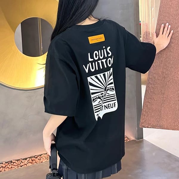 ★日本!!人気！ルイヴィトン フェイク コットンショートスリーブ クルーネック Tシャツ vua17758